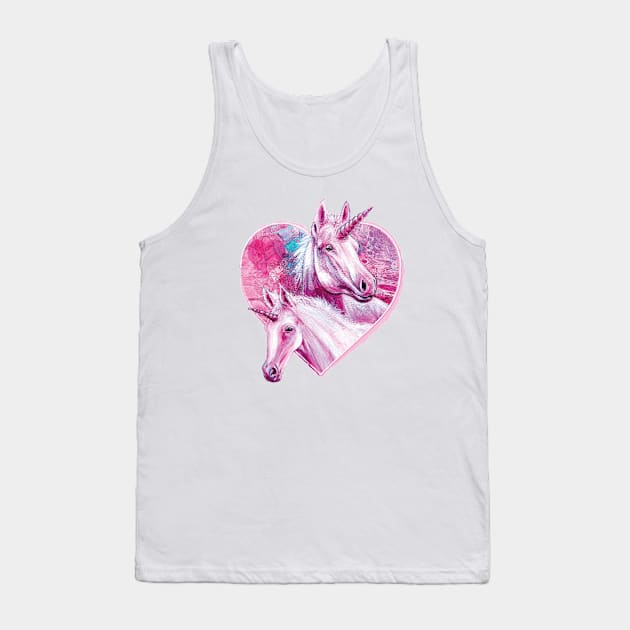 Unicorn mother and it's beautiful baby foal - Mother love Tank Top by Cimbart